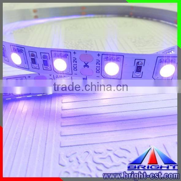CE RoHs Non Waterproof UV Ultraviolet Led Flexible Strip Lights SMD 5050 Purple Color