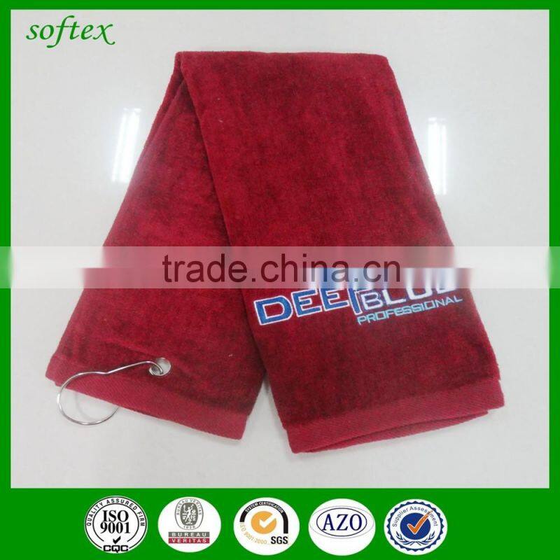 40x60cm 140g age group 100% cotton golf towel custom logo with embroidery