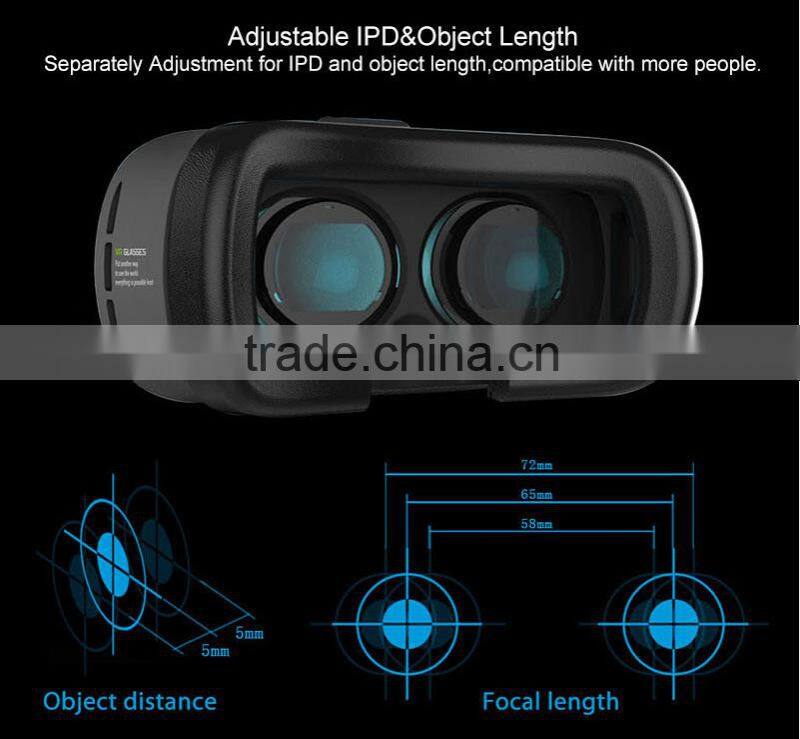 Large Helmet Headset Adjust Cardboard VR BOX FOV 3D VR Virtual Reality 3D Video Glasses For iPhone 6 IOS Android OS