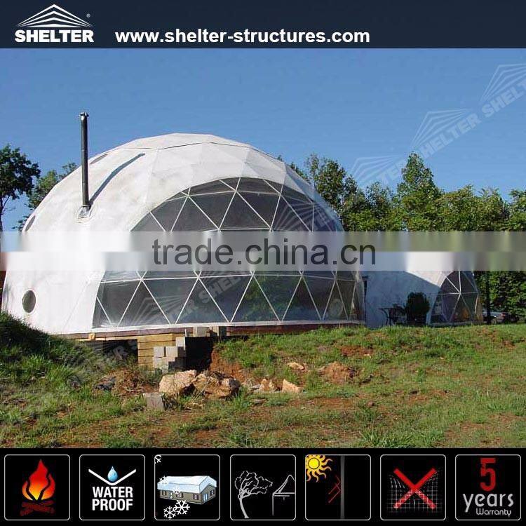 Waterproof PVC Flame Retardant Geodesic Dome Tent For sports