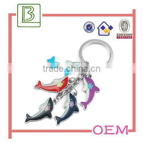 Metal enamel crocodile design keychain