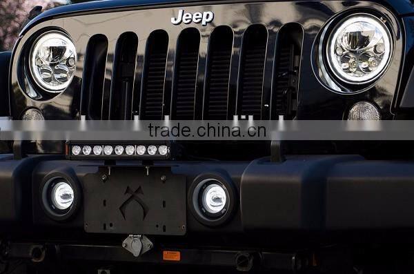 7" Round Chrome Full LED Halo Projector Headlights Lamps Wrangler TJ, JK, CJ, Harley Motorcycle bike