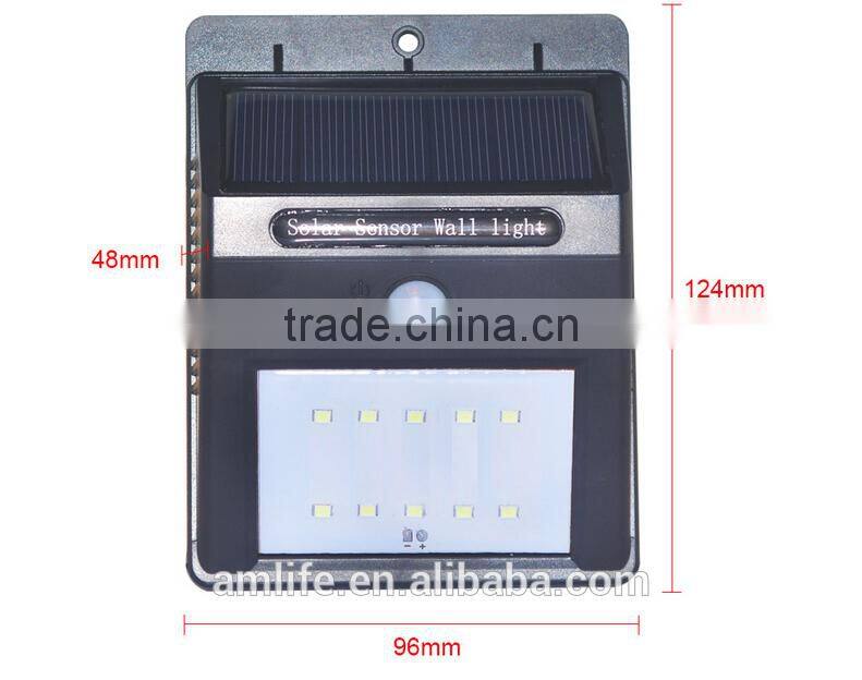 10 pcs security LED triangle wall light ,Solar motion sensor wall light with 10 LED, Solar wall lamp with SMD 2835 10PCS LED