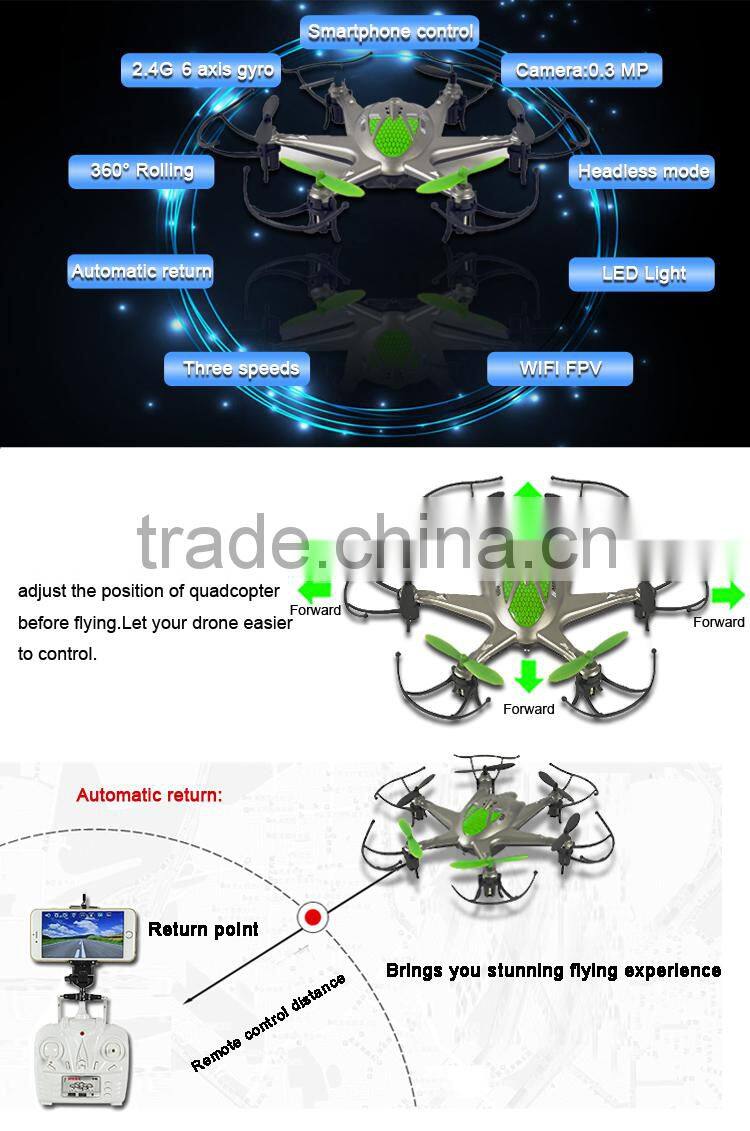 Six motors 2.4G fpv 250 drone with camera
