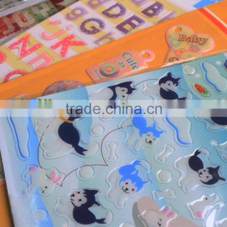 cartoon pvc paper sticker/kids home decoration pvc paper sticker