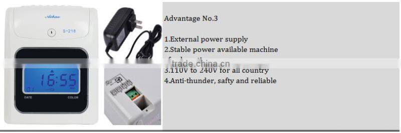 LCD display punch time card attendance machine