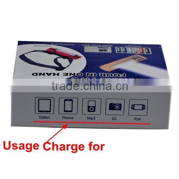 TD2406 Emergency High Power Bank USB Rechargeable Head Torch Flashlight