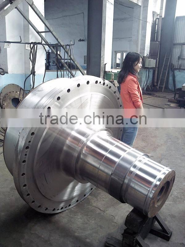 Forged steel shaft head, roll shaft ,drive shaft with large diameter used in roll for paper machine