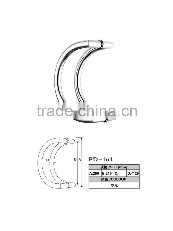 C style satin and mirror Polish stainless steel glass pull door handle