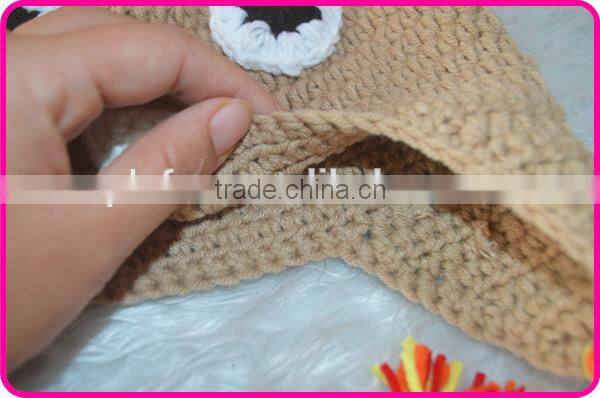 Handmade milk cotton baby crochet turkey hat