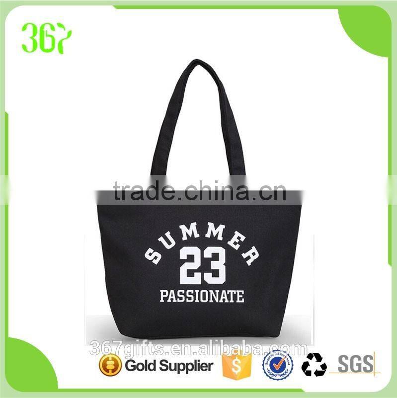 Simple Design Canvas Tote Big Shopping Handbag Women's Bag
