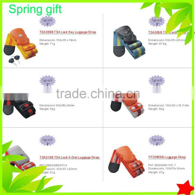 High quality diggtal tsa lock / America TSA ribbon lock luggage belt strap packaged with plastic TSA319C customs lock