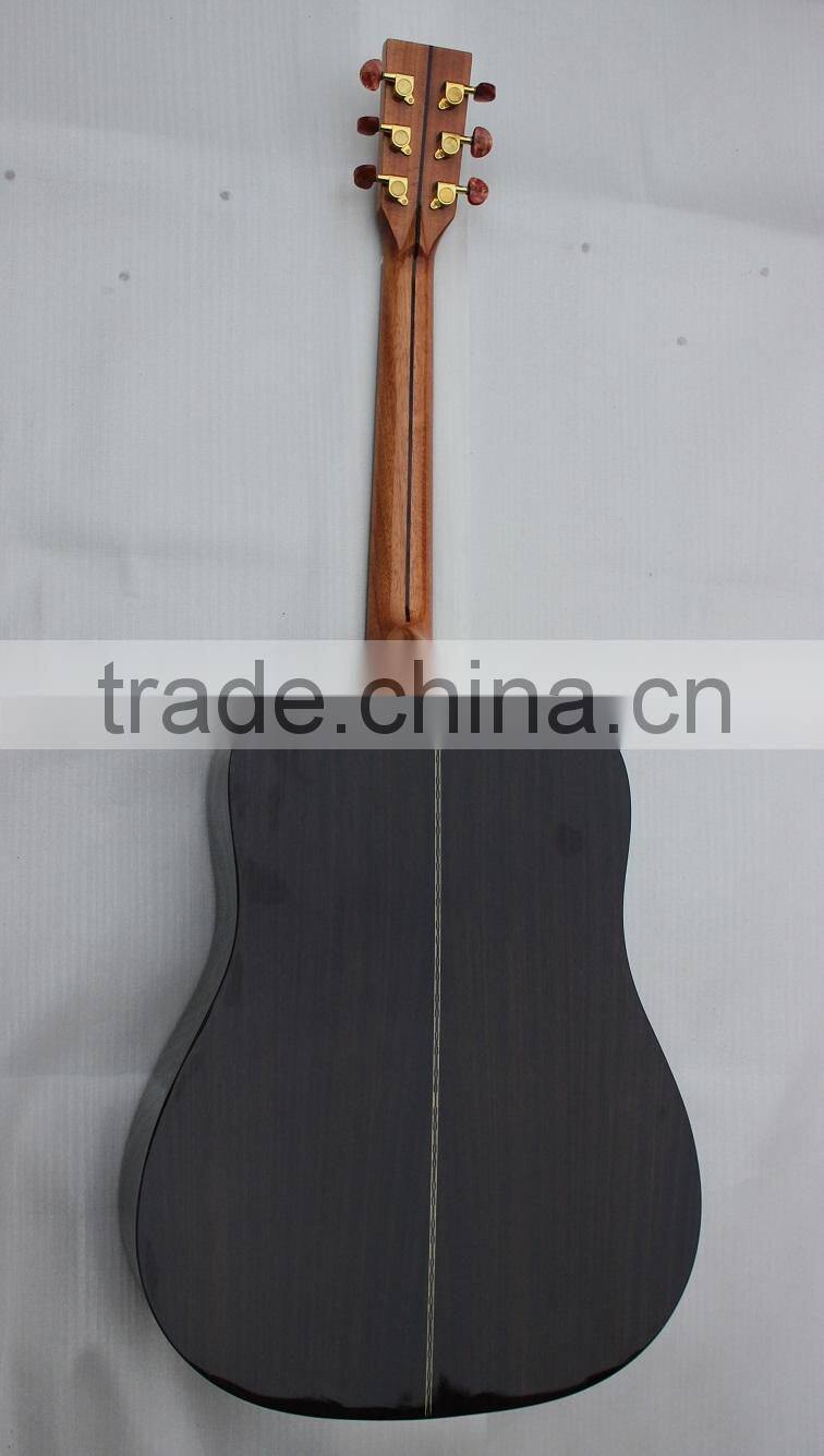 Weifang Rebon 41 inch All Solid wood D45 Acoustic Guitar with Real abalone dragon inlay