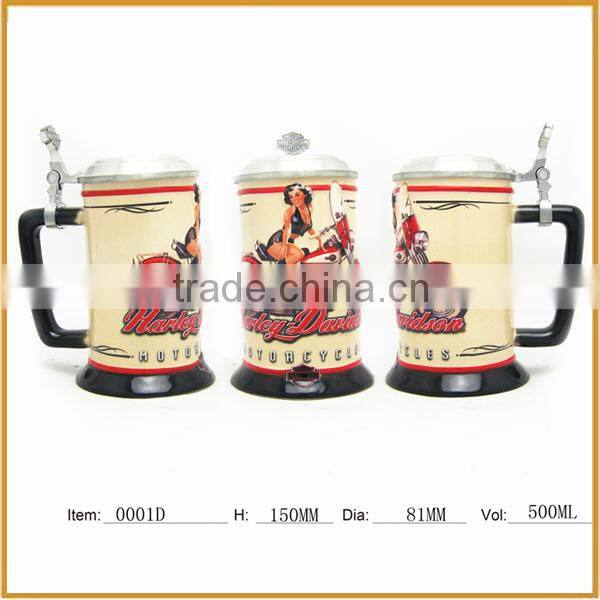 handmade 3D ceramic beer steins beer mug wholesale