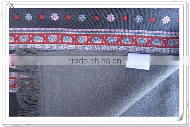 Double Face Scarfs, One side 100% Twill Silk printed, One side 100% wool