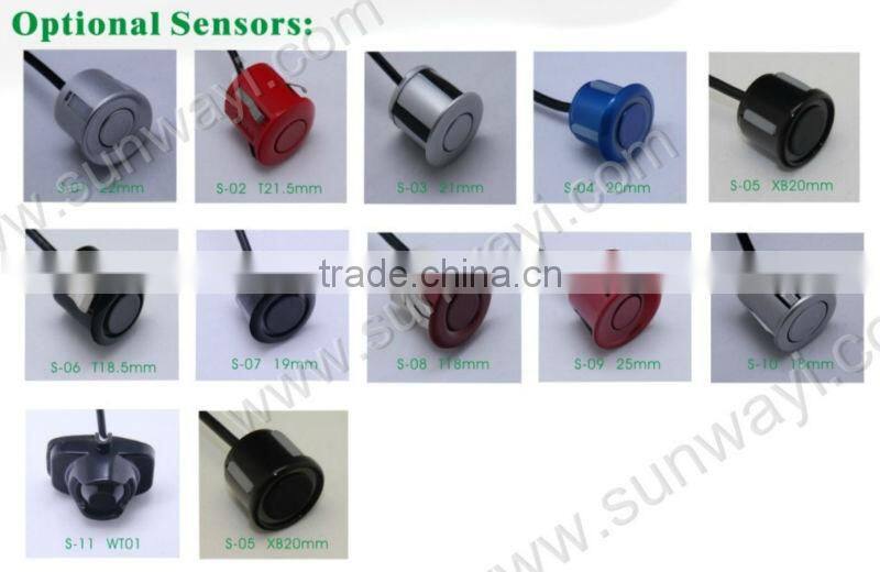 Rearview mirror parking sensor with camera and LED screen