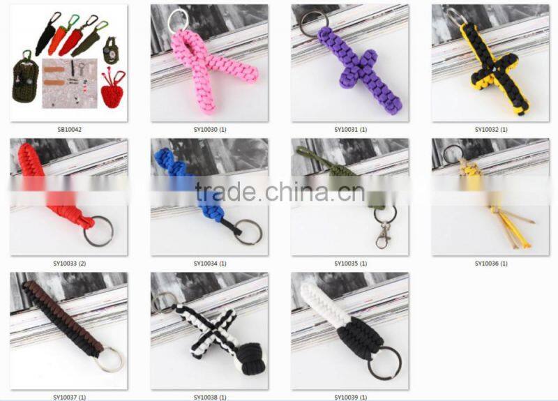 two colors fishtail braided paracord key chain, wholesale handmade paracord keyring