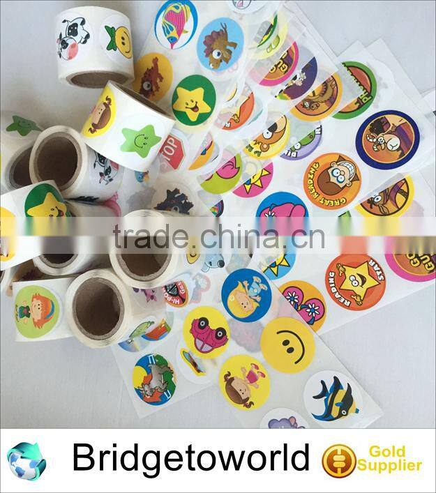 Factory supply custom sized and shaped laminated mini stickers by roll by sheet