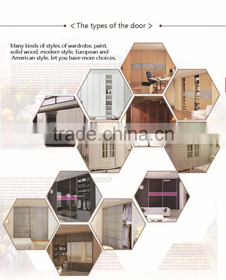 high-quality bedroom wooden clothes wardrobe with 3-4 white high gloss doors