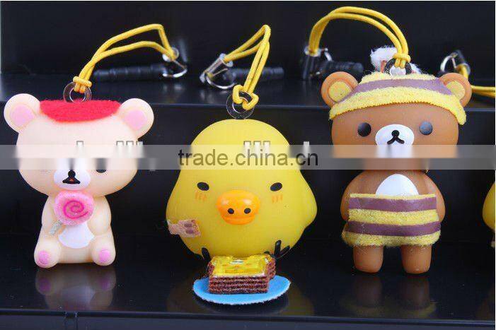 Eco-friendly Custom Girls 3D Cartoon silicone cell phone charms