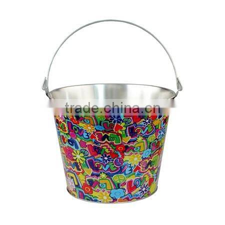 2016 hot sales mini ice tin bucket & candy tin bucket with handle