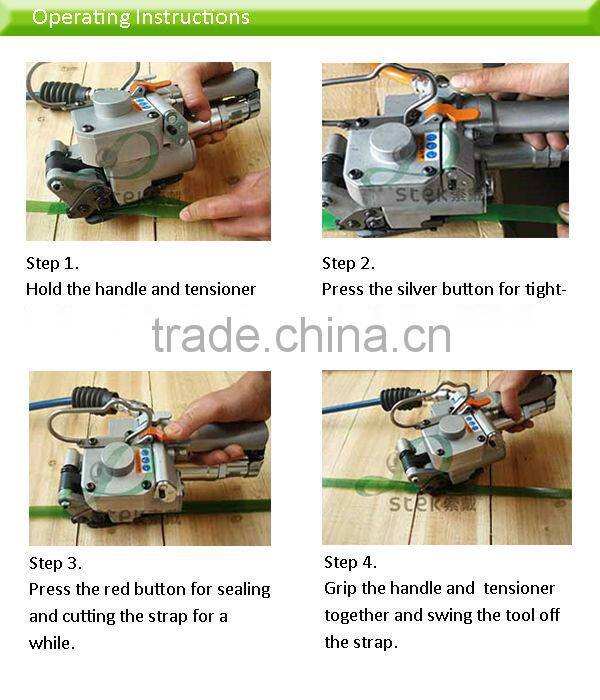 High quality pneumatic sealless PET plastic hand small mini bundling strapping packing machine