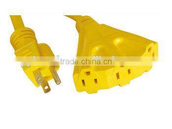 Extreme weather resistant triple tap American outdoor Extension cord with light indicate