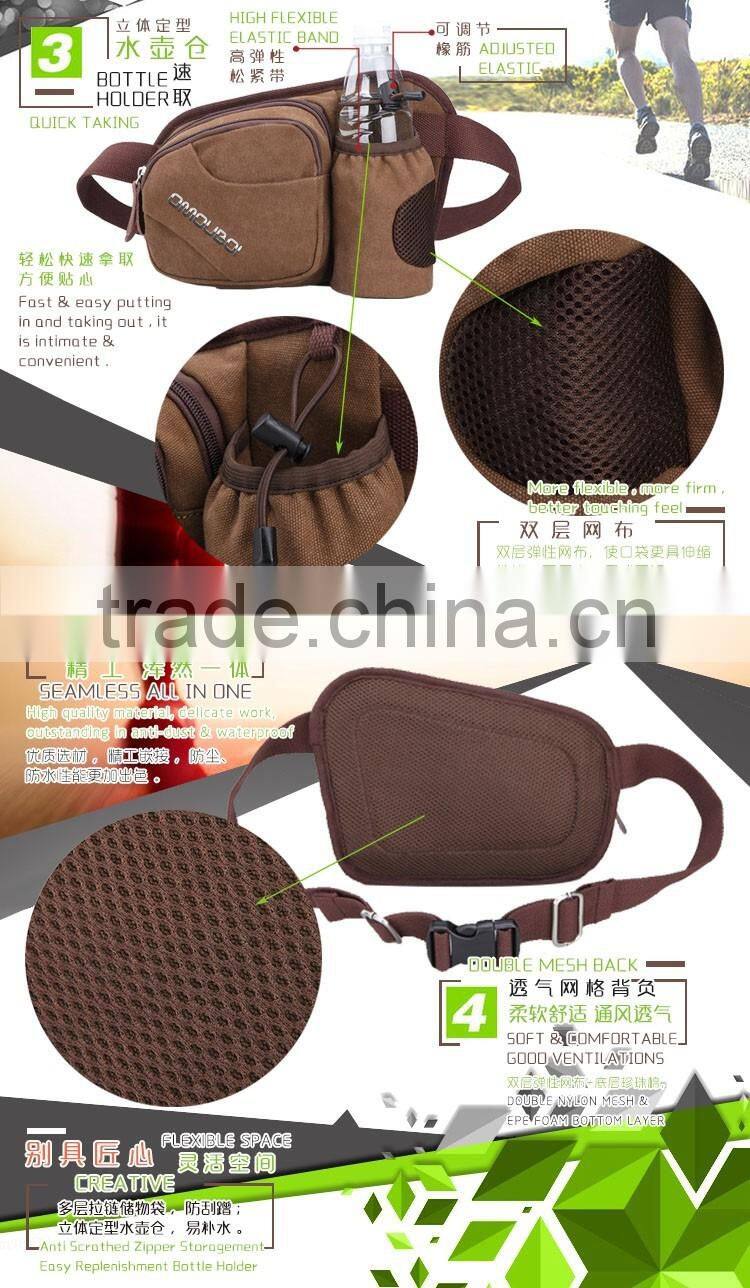 High Quality Multi-function Canvas Bottles & Cans Holster Cross Shoulder & Waist Messenger Bag