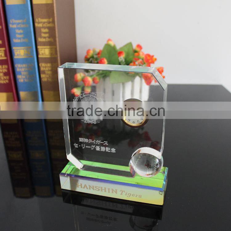 souvenior table crystal clock for office