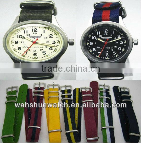 red and black nato strap with buckles