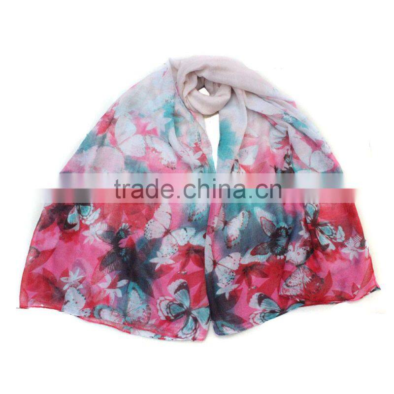 coco tree printing spring and summer poly scarves