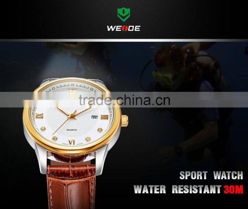 2015 WEIDE Fashion Alloy Couple Watch Gold Rose Watches For Men Cheap Watches In Bulk Sapphire Wristwatch WG93008
