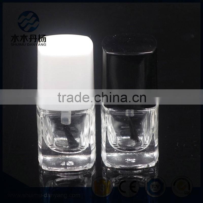 Hot selling 6ml clear square glass nail polish bottle