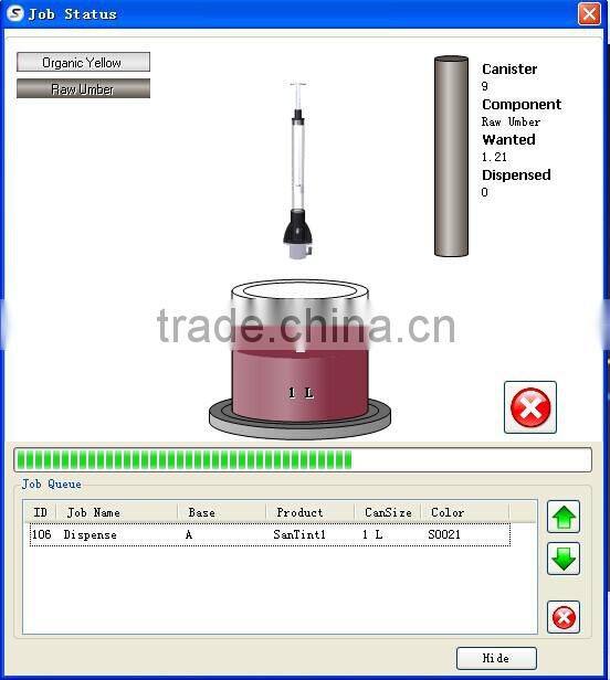 A2 0.077ml accuracy automatic paint color tinting equipment/A4 600ML colorant sequential dispenser