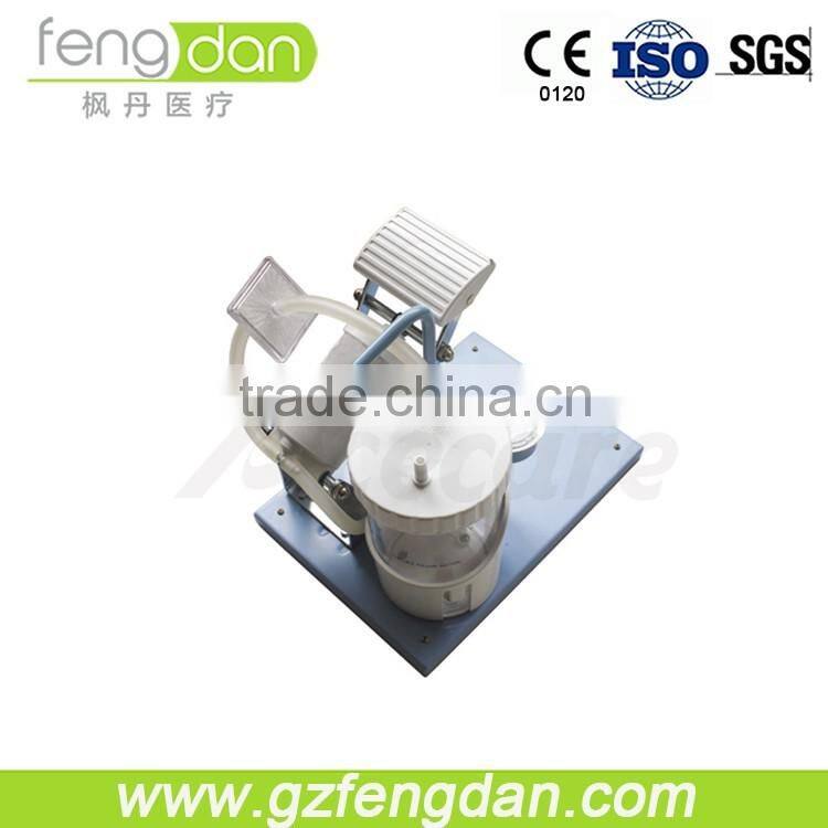 Anti retraction dental suction with oil free piston pump