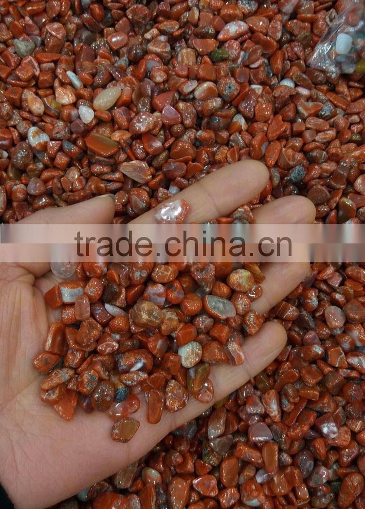 natural crystal gravel Southern red agate crushed tumbled stone red jade for home decor