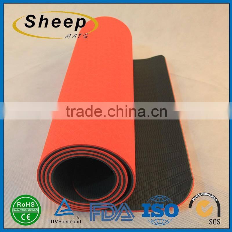 Wholesale Tpe material custom soft 4mm yoga mat with carrying strap