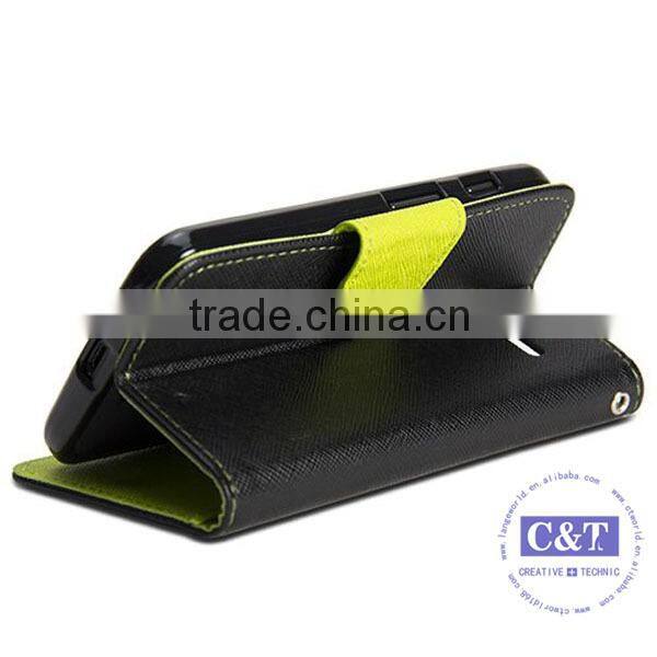 C&T Wallet Flip PU Folio Leather Cover Case Stand for Motorola Moto X