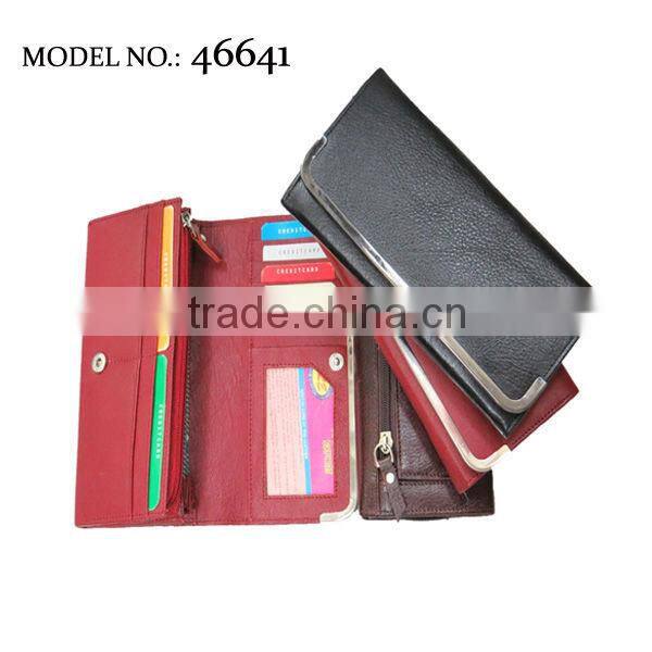 Ladies Long zipper wallet with small coin pocket backside
