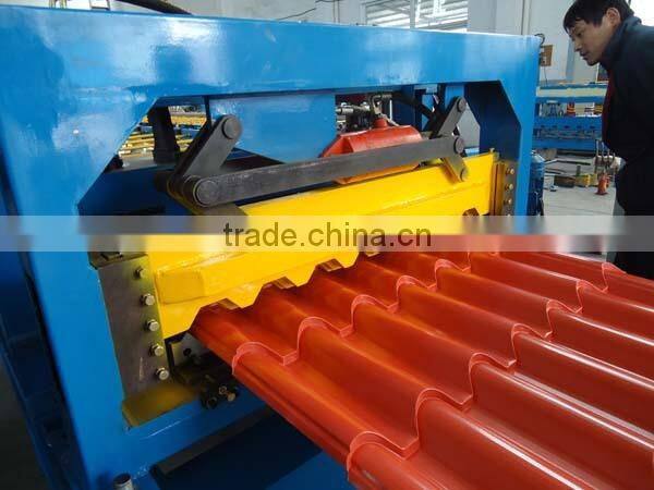Colored Metal Roof Tile Sheet Roll Forming Machine For House Roof Use, Corrugated Step Roof Tile Making Machine