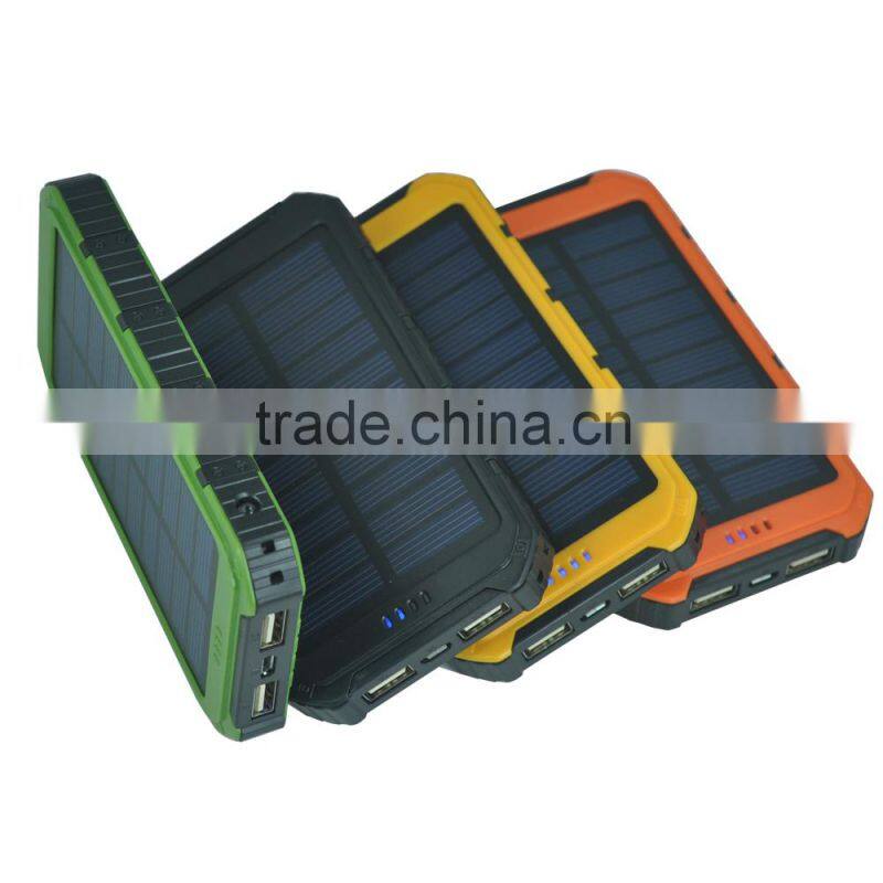 Outdoor Travel Waterproof Solar Power Bank Portable Solar 8000mah Battery For Mobile Phone Charger Power Bank