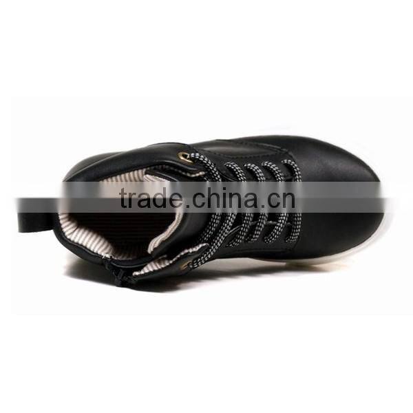 2016 Boys Stylish Black Lace-up Children Ankle High Shoes