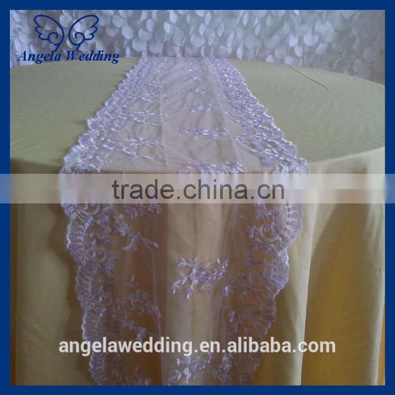 RU008A Hot sale new wedding crochet handmade embroidery white lace table runners for weddings