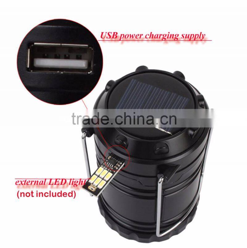 High Quality 6 LED Hand Lamp Rechargable Collapsible Solar Camping Lantern Tent Lights for Outdoor Lighting