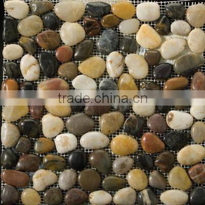 polished nature stone, polished stone decking against mesh