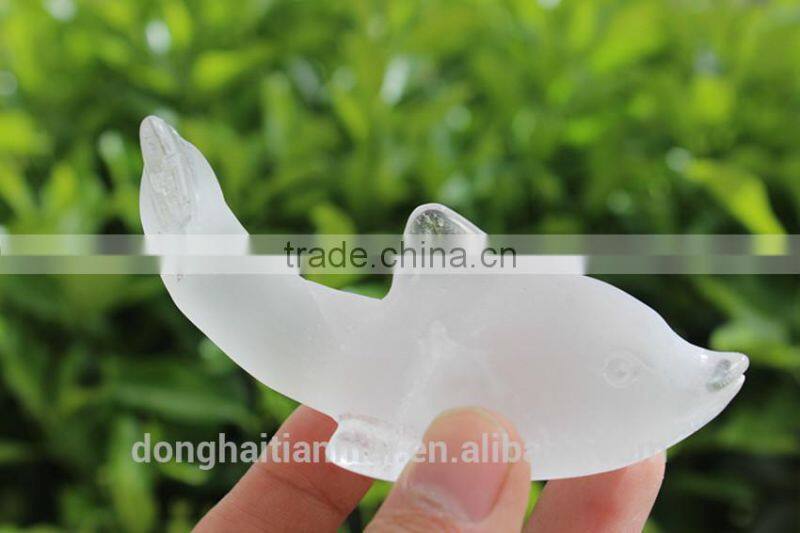 Wholesale cute crystal dolphin as decotive/rock pure crystal dolphin for wholesale
