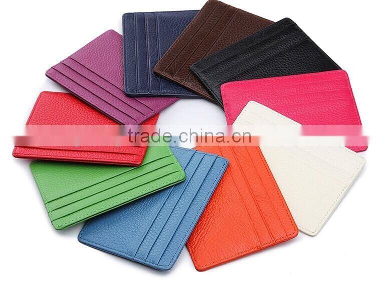 pu leather card holder wholesale with 7 solts