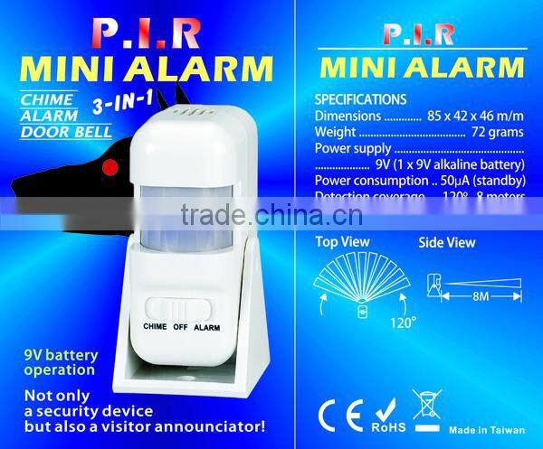Battery Powered Portable Security Travel camping Alarm, Motion Activate Alarm for shop store
