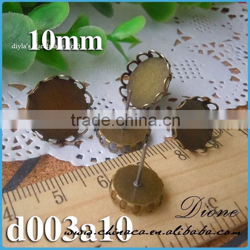 gold/silver antique bronze stud earring sets