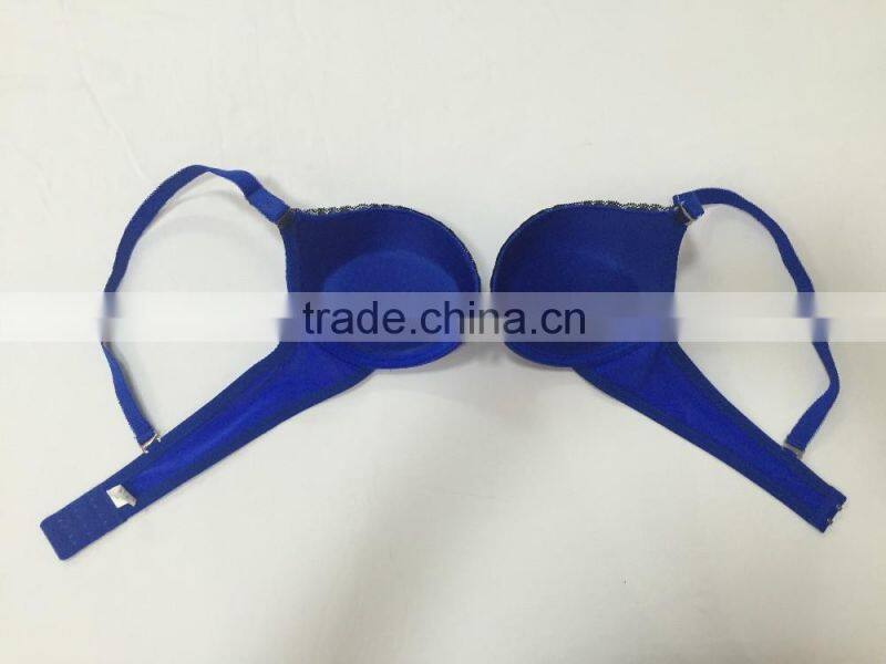 Beautiful Bra Sexy Bra Design Classic Solid Color Lace Trim Push up Silicone Bra